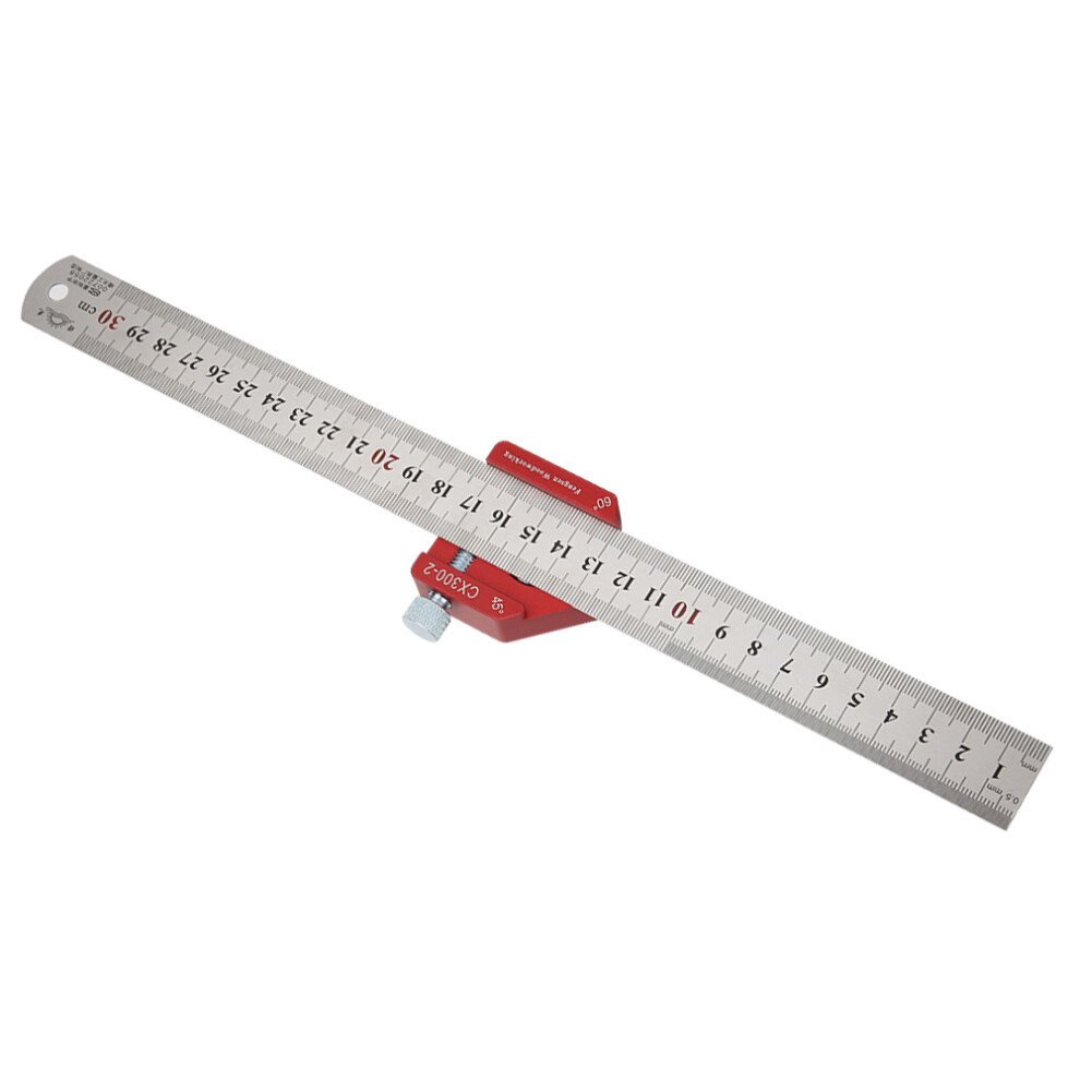Cx300-2 300Mm Aluminum Scribing Ruler Woodworking Angle Marking Tool 8771392480221