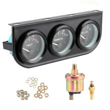 Vehicle Meter Kit 1/8in NPT Water Temp & Oil Pressure Gauge 52mm/2in 8‑16V