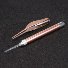 Durable Luminous Stainless Steel Ear Cleaning Tweezer Set (Rose Golden, 17.8cm)