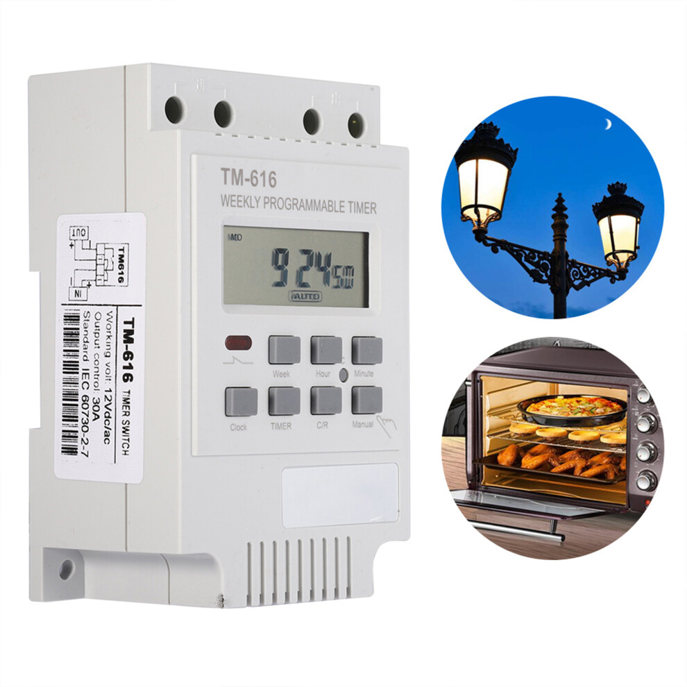 12V Digital Programmable Timer Switch White | Durable & Reliable 8701392481973