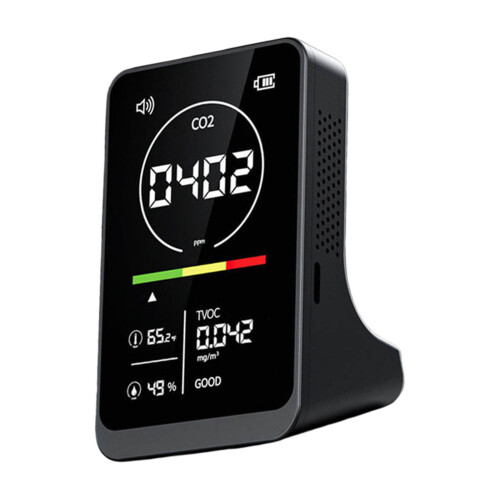 Compacted 4 in 1 Air Quality Detector with CO2 TVOC-Black