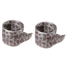 Wide Shoe Strings Sheer Gauze Leopard-white leopard print 140cm