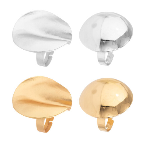 Geometrischer polierter Punk-Ring mit-Mattgold 1 1