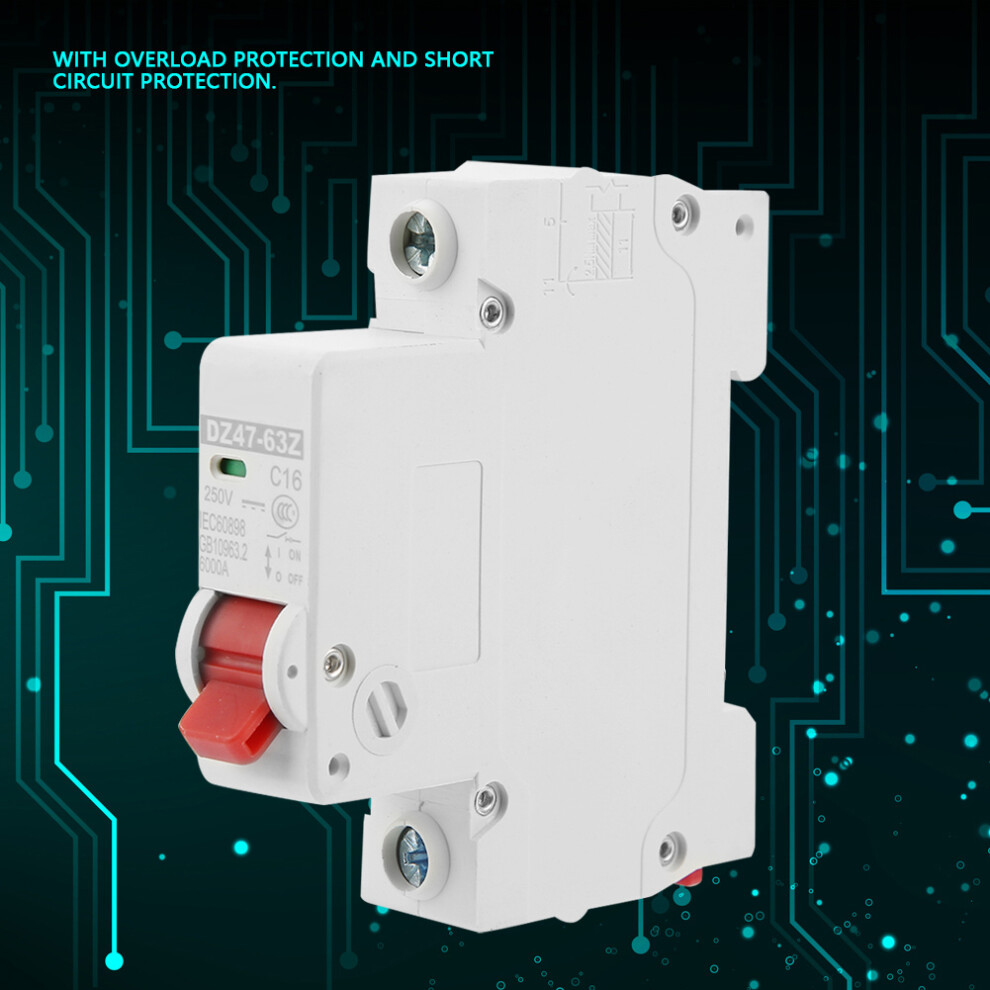 Dz47â63Zâ1P 16A Dc Mini Circuit Breaker Leakage Protection Air Switch Unit 5071392483165