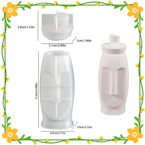 Easy to Use Silicone Mold for Abstract Face Shaped Storage-A 2