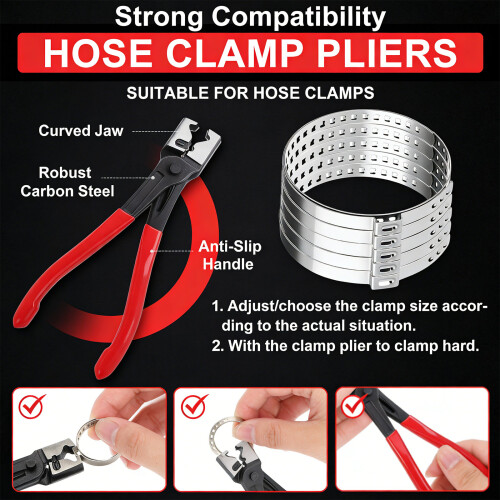 Adjustable Nonrust Steel CV Hose Clamp Tool Hose Clamp Pliers-B 2