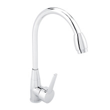 Durable Zinc Alloy Kitchen Sink Tap with 360 Rotation, Silver