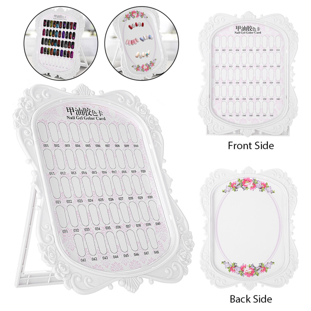 Flower Design Nail Polish Color Card 48 Colors Manicure Practice Tool