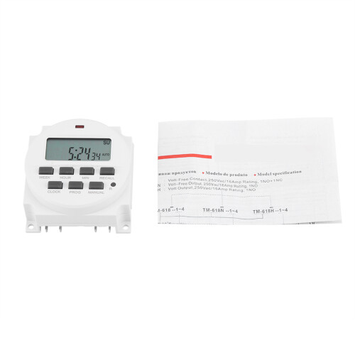 12V Programmable Digital Timer Switch, White, 6x3x6.1cm 1