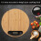 Bamboo LED Kitchen Scale 5kg/1g, 20x20x2cm, Brown 9