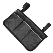 Multifunctional Wheelchair Side Bag 18x32.5cm Oxford Cloth Black & Red