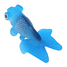 Artificial silicone fish ornament - Blue goldfish small aquarium decoration
