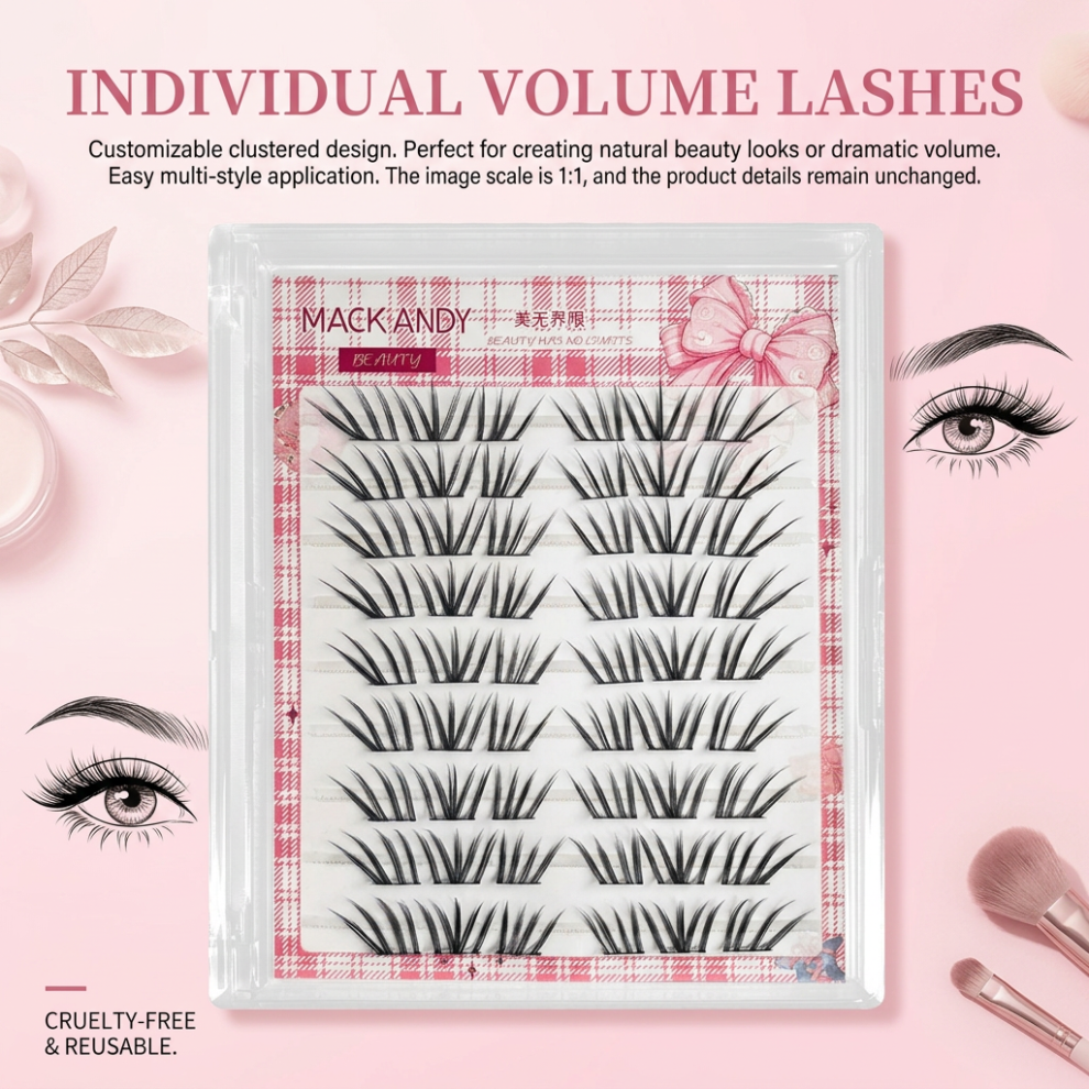 Hue-Grain Glue-Free French Style Eyelashes, Lightweight & Long-Lasting