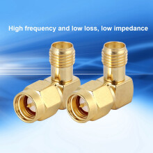 SMA Female auf Male RF Adapter 2 Stück, goldbeschichtete Winkelsteckverbinder