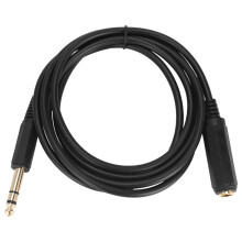 6.35mm(1/4inch) Stereo Plug Male to 6.35mm(1/4inch) Female cable, Gold Plated Audio Cable Stereo Cord, Extension cord, 6 FT (1.8 M)