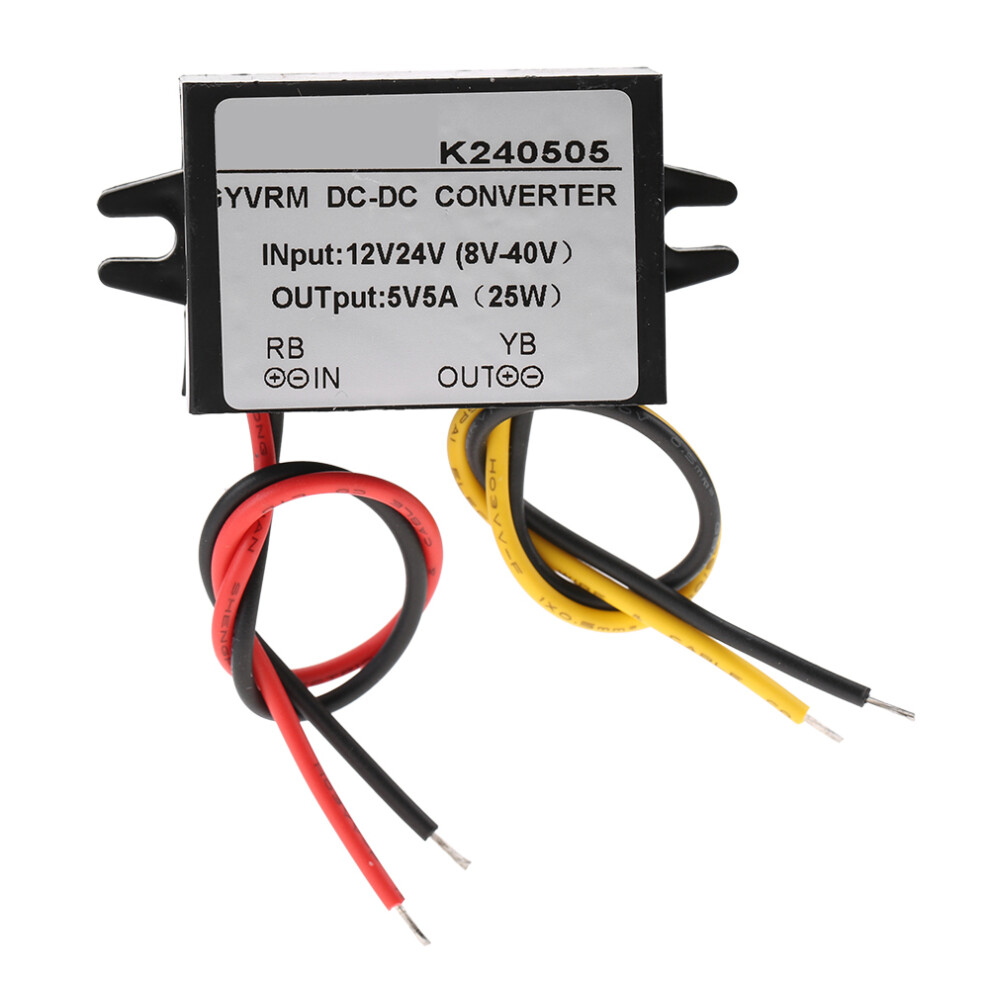 12V/24V To 5V 5A Dc-Dc Buck Converter Power Supply Module, 63X32x18mm 4651392489391