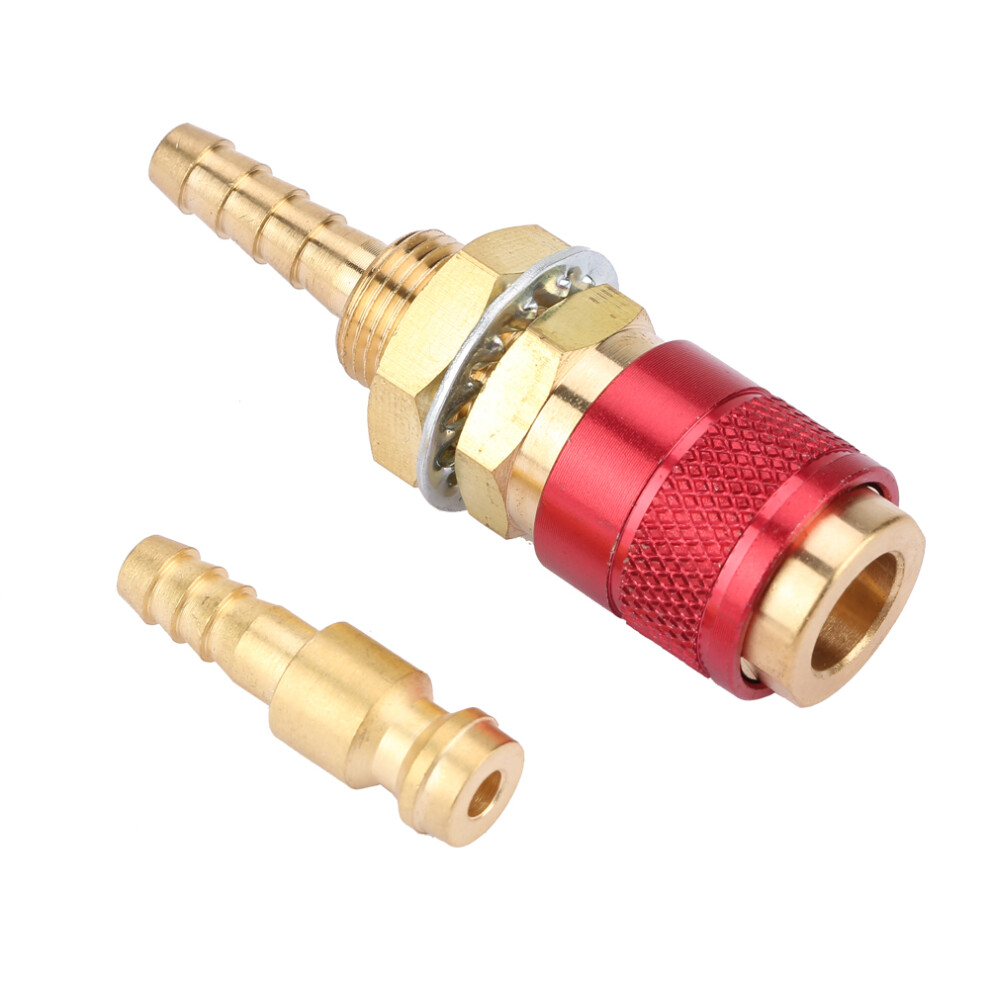Gas & Water Quick Connector For Mig Tig Welding Torch Fitting 6Mm Red 8171392490440