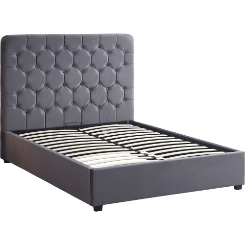 Seconique Madison 5ft Ottoman Bed - Grey Velvet Fabric 2