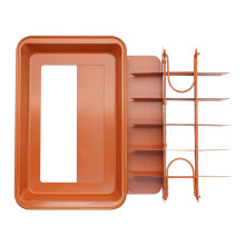 Non-Stick Divided Brownie Pan with Removable Bottom, 18-Cavity, Orange