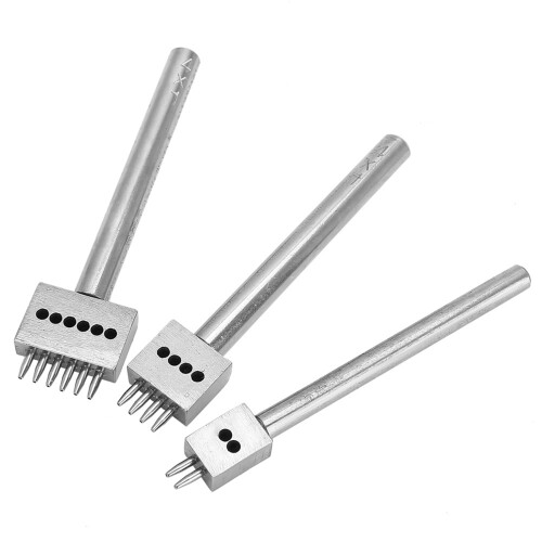 3PCS Leather Hole Punch Kit Belt Punch Set DIY Crafting Tool 4mm Diameter 2