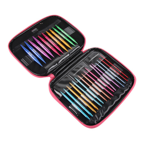 Colourful Ring Circular Knitting Needles Set Aluminium 4.5mm Interchangeable