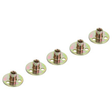 Set of 5 Zinc Plated M8*37 Furniture Lock Nuts with Round Base and Three Holes