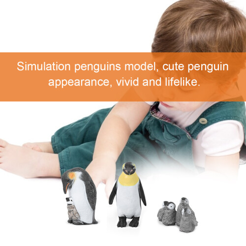 Simulation Penguin Animal Toy Set, Soft Plastic, Over 3+ Kids 2