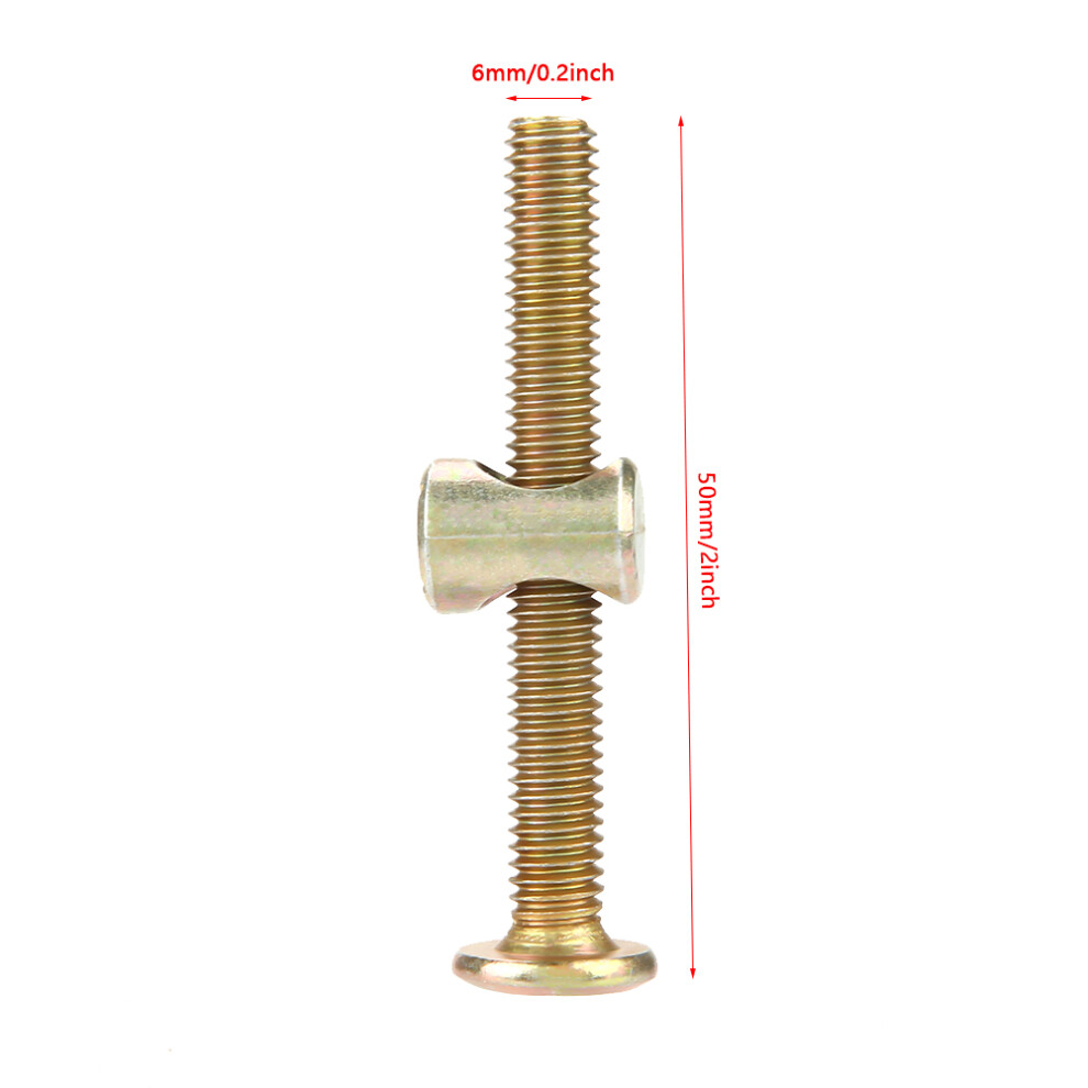 50mm M6 Carbon Steel Furniture Bolts 10 Set