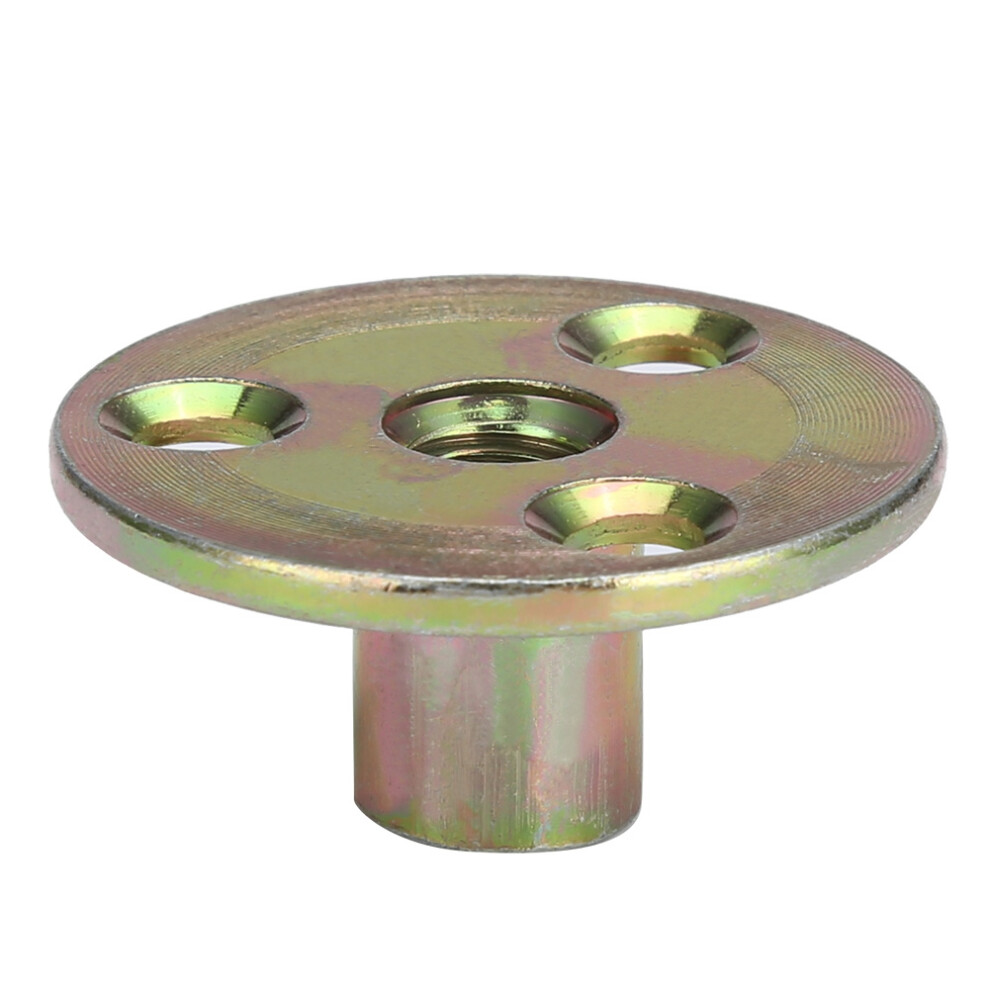 Zinc Plated M8*37 Furniture Lock Nuts 3-Hole Round Base Fasteners 5 Pieces 7631392737613