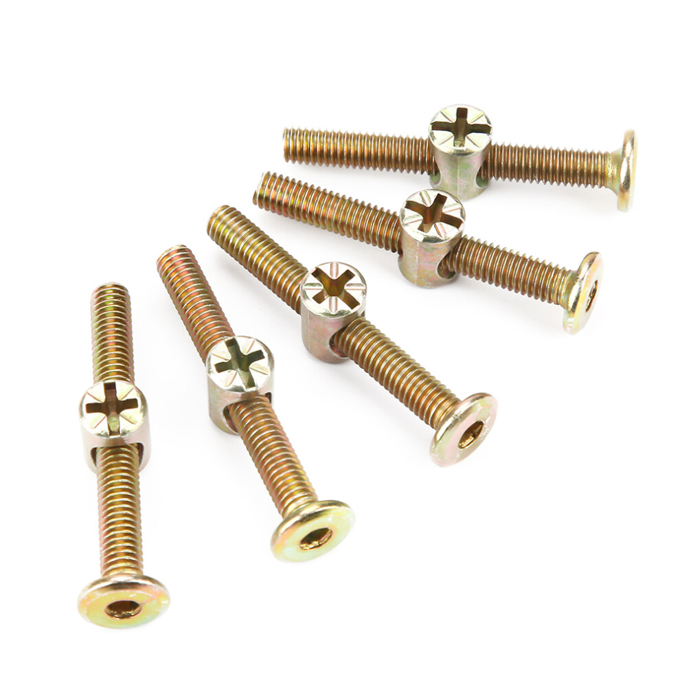 50mm M6 Carbon Steel Furniture Bolts 10 Pack