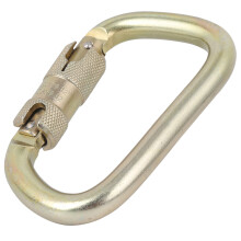 High Load 45kN D Shaped Locking Carabiner 11.5x7cm Golden