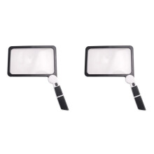 2pcs Full-Page 5X Magnifying Glass Folding Lighted Magnifier with 48 LED Lights, Rectangular Handhold Magnifier