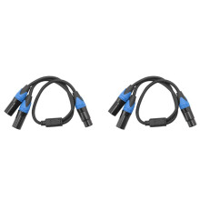 2pcs 50cm XLR Splitter Cable 1 XLR Female to 2 XLR Male XLR Y Splitter Cable Microphone Splitter Cord