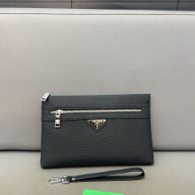 Prada Men Vegetable-Tanned Leather Clutch 27cm
