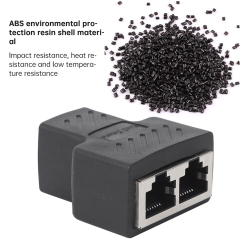 5 Pack RJ45 Network Splitters 1 Into-2 Industrial Black Ethernet Extenders 2