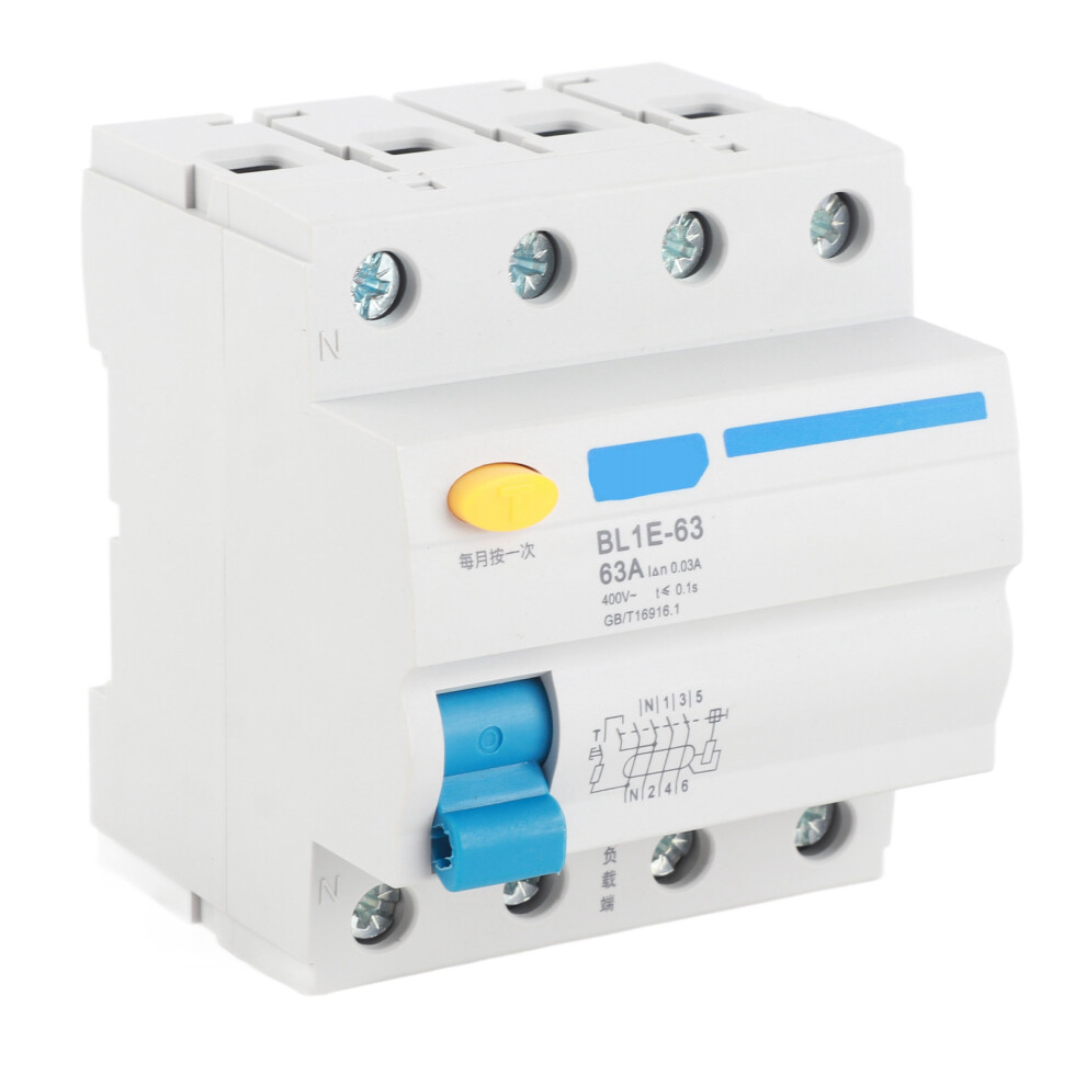 230V Rccb Residual Current Circuit Breaker 63A 30Ma Bl1e-63 Earth Fault Breaker 3411392499599