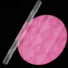 Acrylic Pastry Rolling Pin with 28 Patterns, 16x1cm, Food Grade