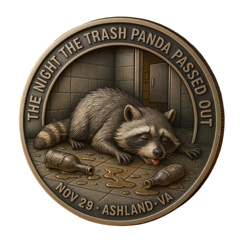 Alloy Trashed Panda Incident Challenge Coin Embossed Pattern-D