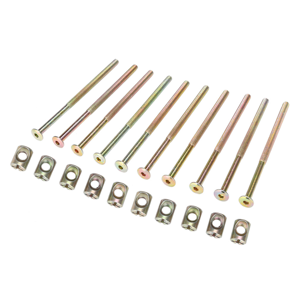 M6 120mm Furniture Bolts Carbon Steel 10 Pack