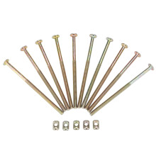 M6 Carbon Steel Furniture Bolts 120mm with 6mm Barrel Nuts for Strong Joinery