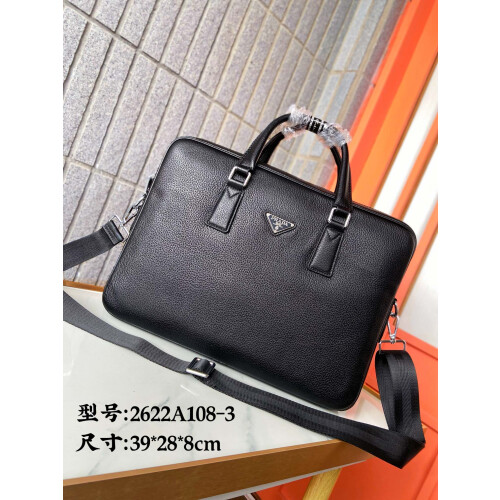 Prada Pure Leather Briefcase 108-3 39cm