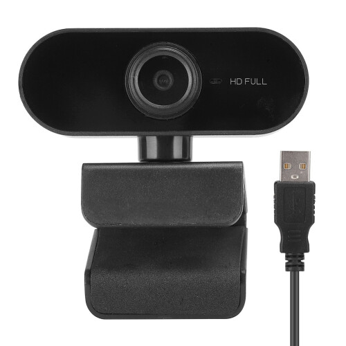 1080P Desktop Computer Camera with Microphone Plug & Play USB Webcam Black 1