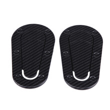2Pcs Car Bonnet Lock Stickers Black Carbon Fiber Auto Hood Decal Fits All Vehicles
