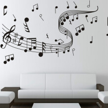 2Pcs Musical Note Wall Stickers PVC Home Decor, 45x67.2cm each