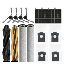 16 Pcs for  Aqua 10 Ultra Roller / Aqua10 Roller Sweeping Accessories Main Side Brush Mop Filter Dust Bags