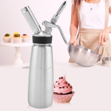 Stainless Steel Whipped Cream Dispenser 500ml with 3 Nozzles for Kitchen