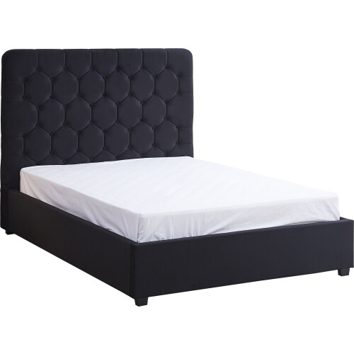 Seconique Madison 5' Ottoman Bed - Black Velvet Fabric