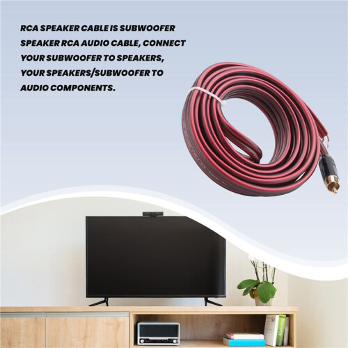 RCA Speaker Cable Bare Wire Speaker Wire to RCA Plug,Replace RCA Plug Connector Adapter to Bare Wire Open Audio Video 1