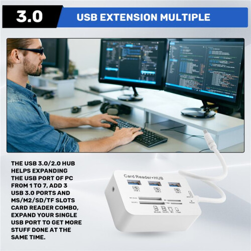 USB HUB 3.0 USB Splitter 3  Extensor Multi USB Extension Multiple 3 0 Hub -KortläSare USB3.0 Expander för PC 1