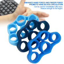 3pcs Silicone Finger Strength Trainer Rings - Light, Royal & Dark Blue